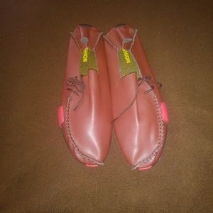 Brown loafers driving shoes